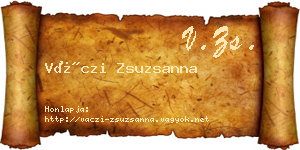 Váczi Zsuzsanna névjegykártya
